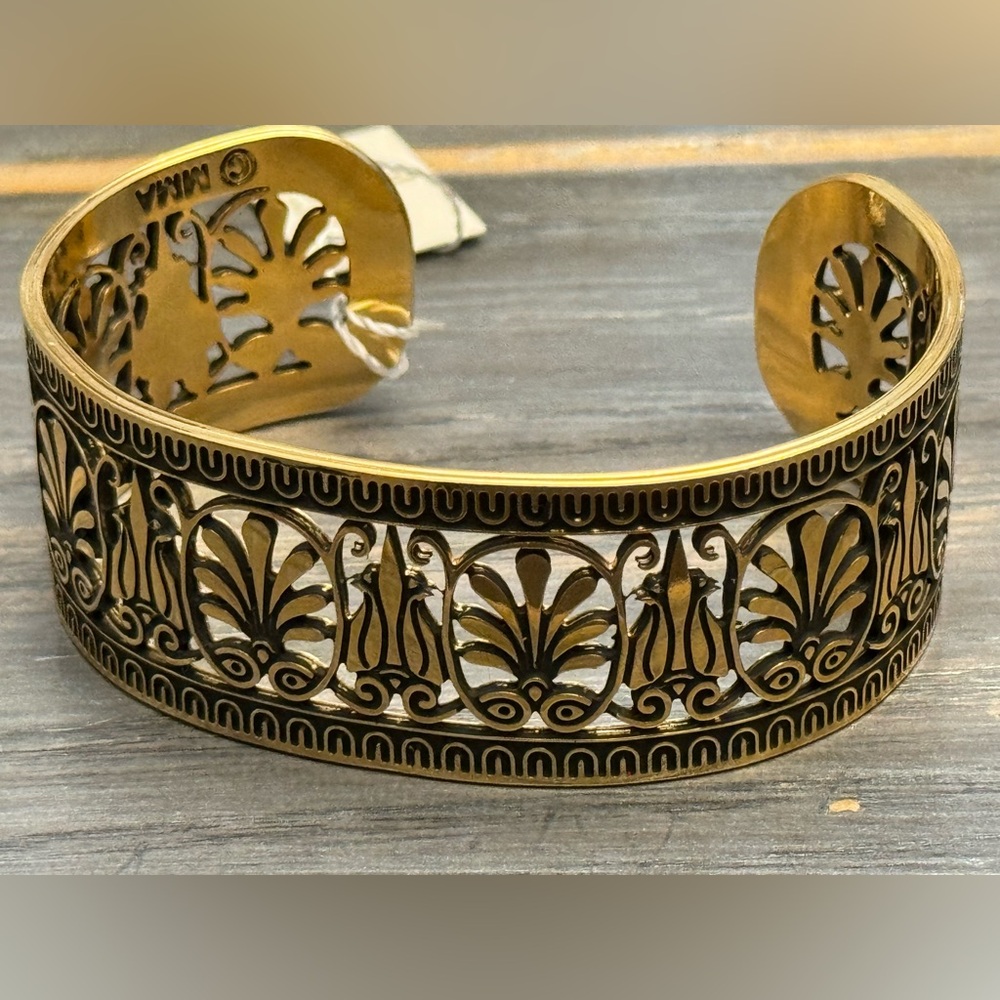 Elegant Gold and Black Cuff Bracelet